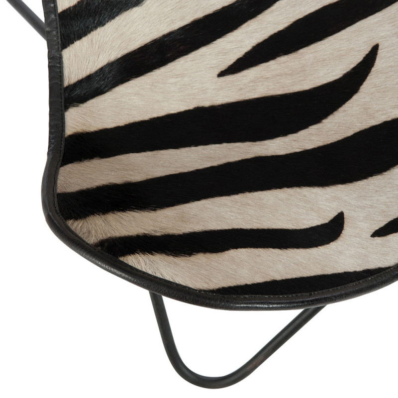 Fauteuil papillon cuir zèbre design - Cow 