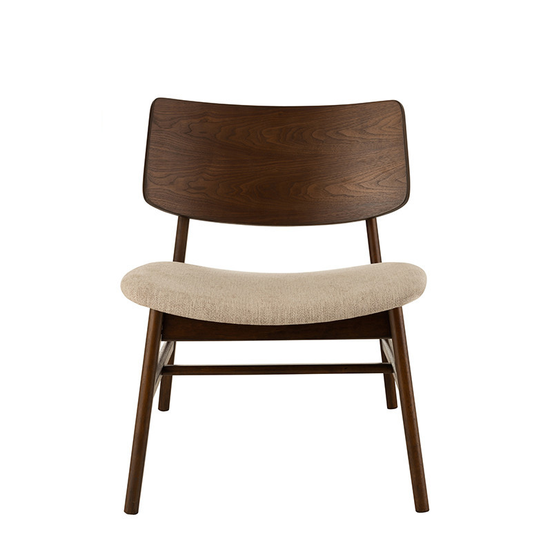 Fauteuil scandinave vintage tissu beige - Marta