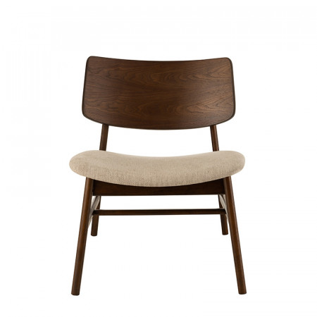 Fauteuil scandinave vintage tissu beige - Marta