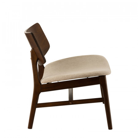 Fauteuil vintage tissu beige scandinave - Marta