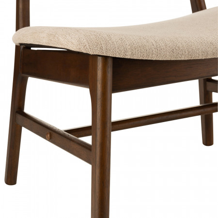 Fauteuil vintage scandinave tissu beige - Marta 
