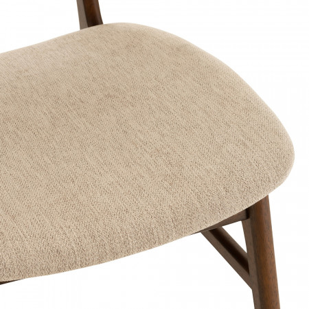 Fauteuil vintage scandinave tissu beige - Marta 