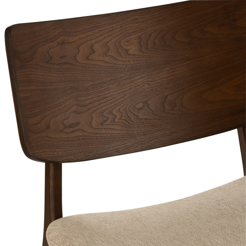 Fauteuil vintage scandinave tissu beige - Marta 
