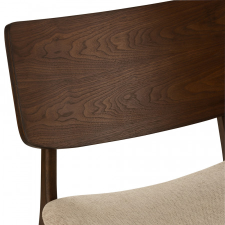 Fauteuil vintage scandinave tissu beige - Marta 