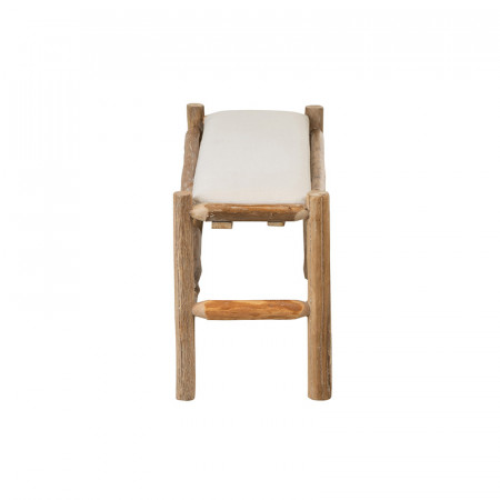 Banc en bois et coussin blanc - Gali