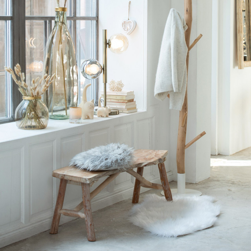 Banc intérieur en bois brut naturel - Sol