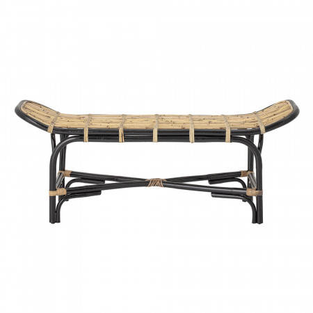 Banc rotin naturel et noir Bloomingville - Kario