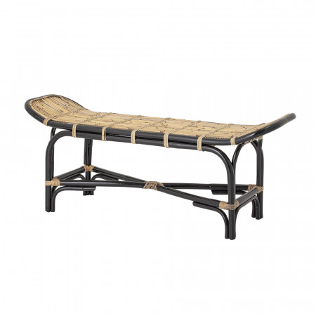 Banc en rotin naturel et noir Bloomingville - Kario 