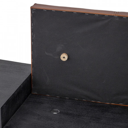 Petit banc d entrée noir et cuir Bloomingville - Leath 