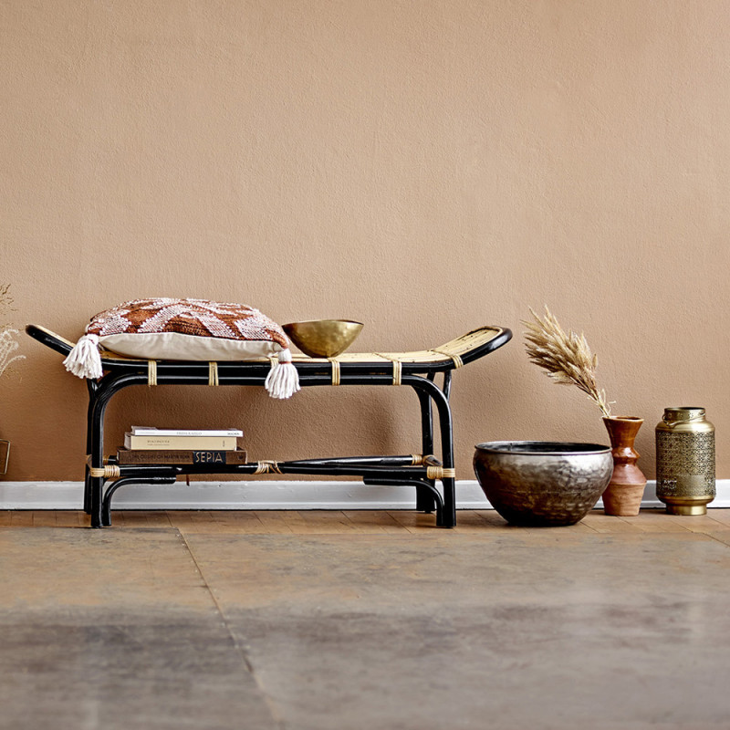 Banc en rotin naturel et noir Bloomingville - Kario