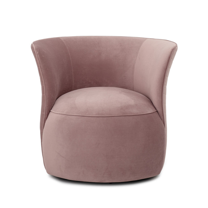Fauteuil velours rose pivotant design Bloomingville - Marini