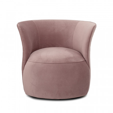 Fauteuil velours rose pivotant design Bloomingville - Marini