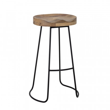 Tabouret de bar en bois et métal design Bloomingville - Vany