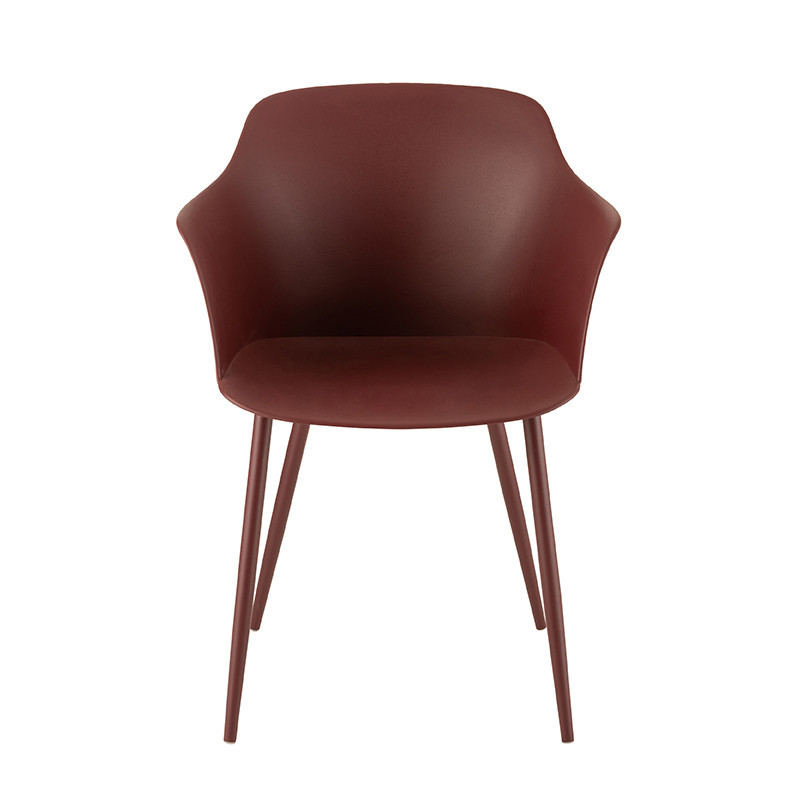 Chaise de cuisine bordeaux en polypropylène avec accoudoirs - Payo