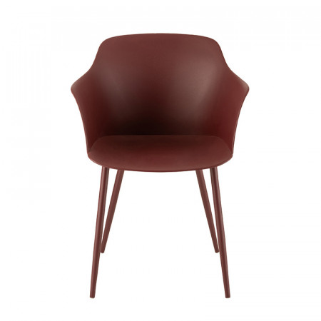 Chaise de cuisine bordeaux en polypropylène avec accoudoirs - Payo