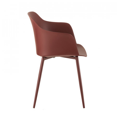 Chaise de cuisine bordeaux polypropylène avec accoudoirs - Payo