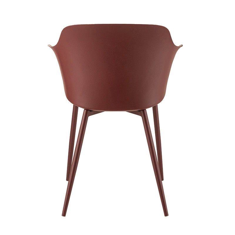 Chaise de cuisine en polypropylène bordeaux avec accoudoirs - Payo