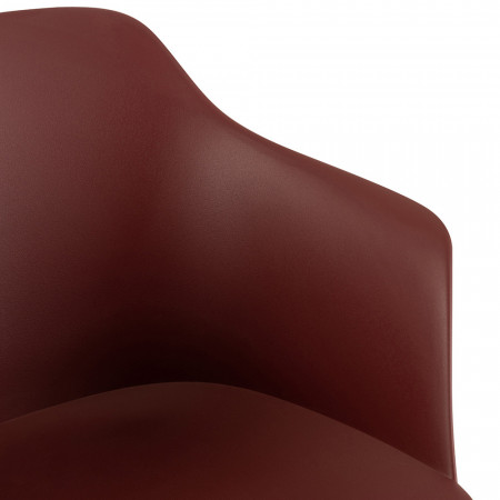 Chaise de cuisine bordeaux en polypropylène avec accoudoirs - Payo 