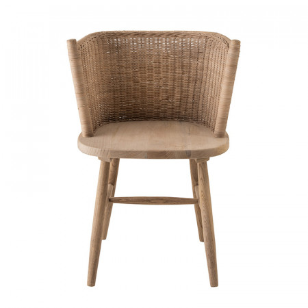 Chaise en bois et rotin design - Elvi