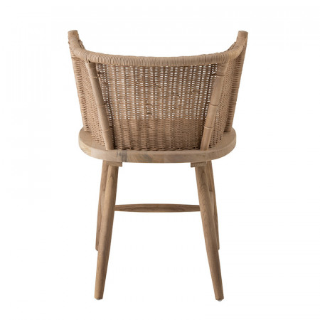 Chaise en bois et rotin design - Elvi 