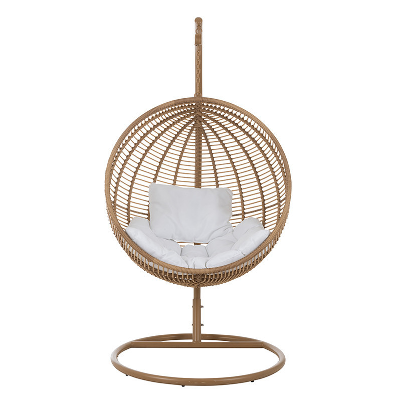 Fauteuil oeuf de jardin en résine imitation rotin suspendu - Jardy