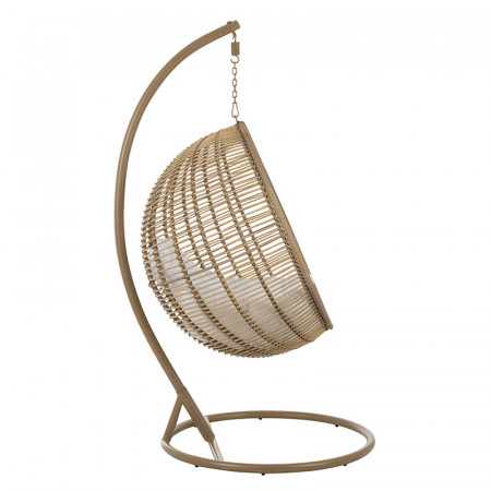 Fauteuil oeuf de jardin suspendu résine imitation rotin - Jardy 