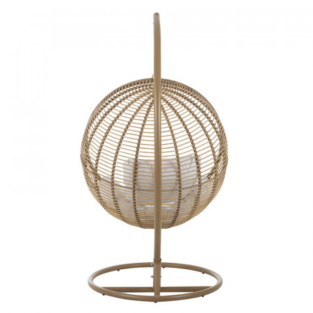 Fauteuil oeuf de jardin suspendu résine imitation rotin - Jardy 