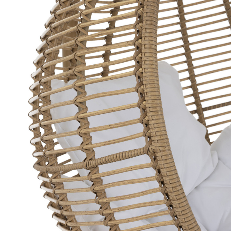 Fauteuil oeuf de jardin suspendu résine imitation rotin - Jardy 