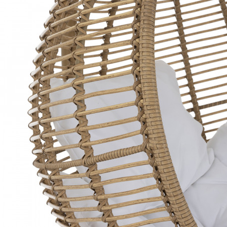 Fauteuil oeuf de jardin suspendu résine imitation rotin - Jardy 