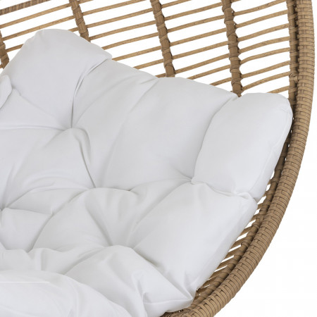 Fauteuil oeuf de jardin suspendu résine imitation rotin - Jardy 