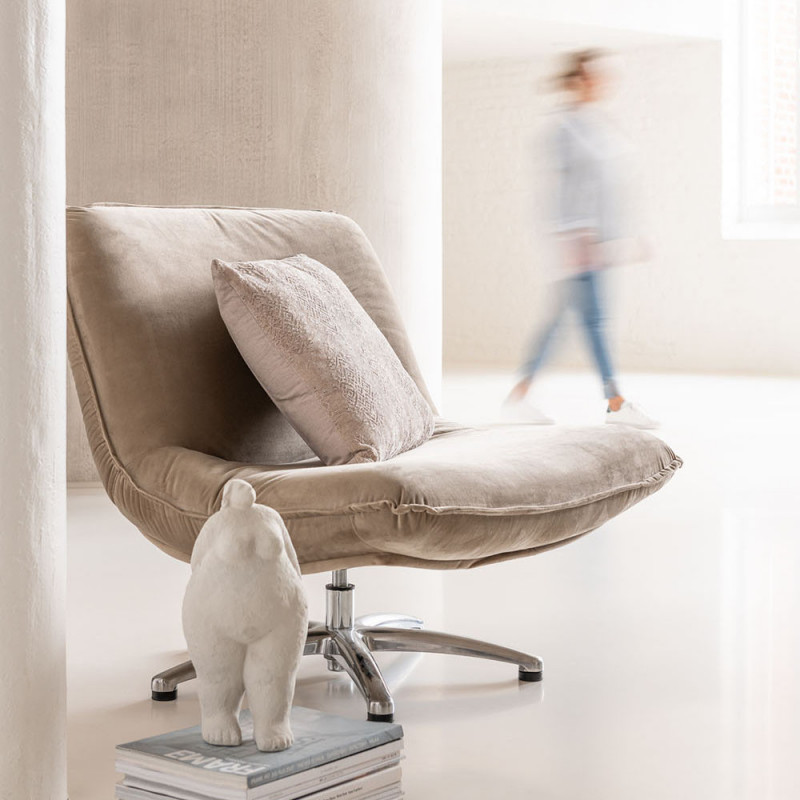 Fauteuil beige design pivotant - Dino