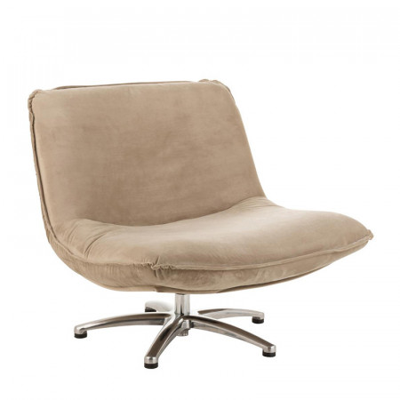 Fauteuil design beige pivotant - Dino