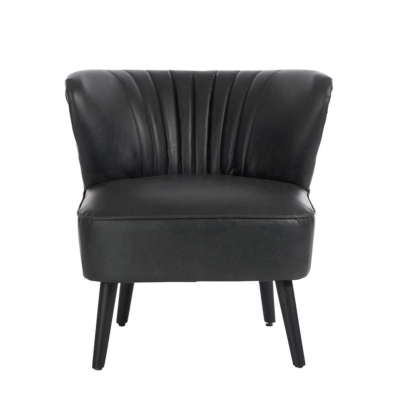 Fauteuil club vintage cuir noir - Clays