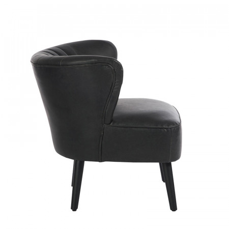 Fauteuil club vintage en cuir noir - Clays