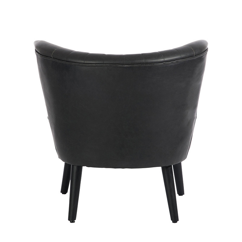 Fauteuil cuir noir club vintage - Clays