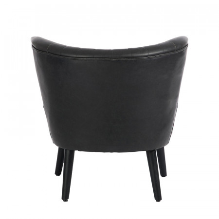 Fauteuil cuir noir club vintage - Clays