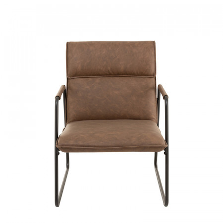 Fauteuil industriel cuir marron - Arke