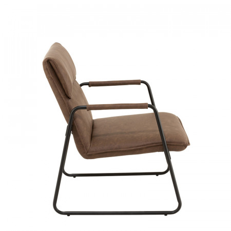 Fauteuil industriel en cuir marron - Arke