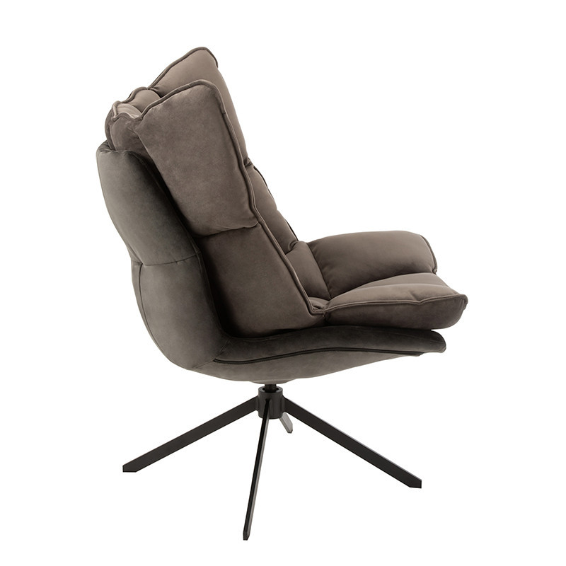 Fauteuil lounge industriel gris pivotant - Ore 
