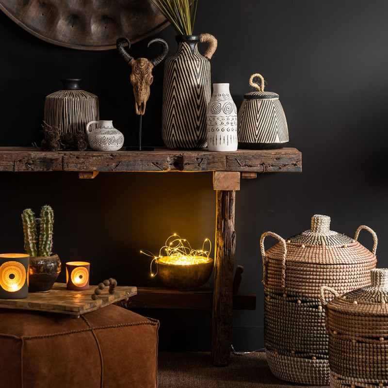 Meuble console bois brut marron - Bidi