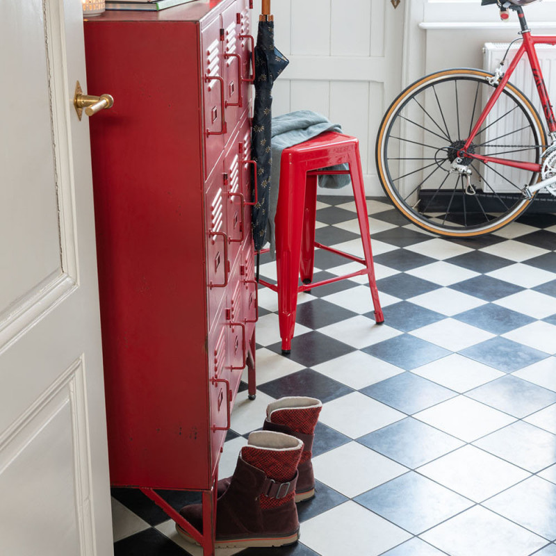 Petit meuble d'atelier en métal rouge 9 casiers - Ria