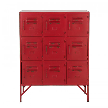 Meuble d'atelier en métal rouge 9 casiers - Ria