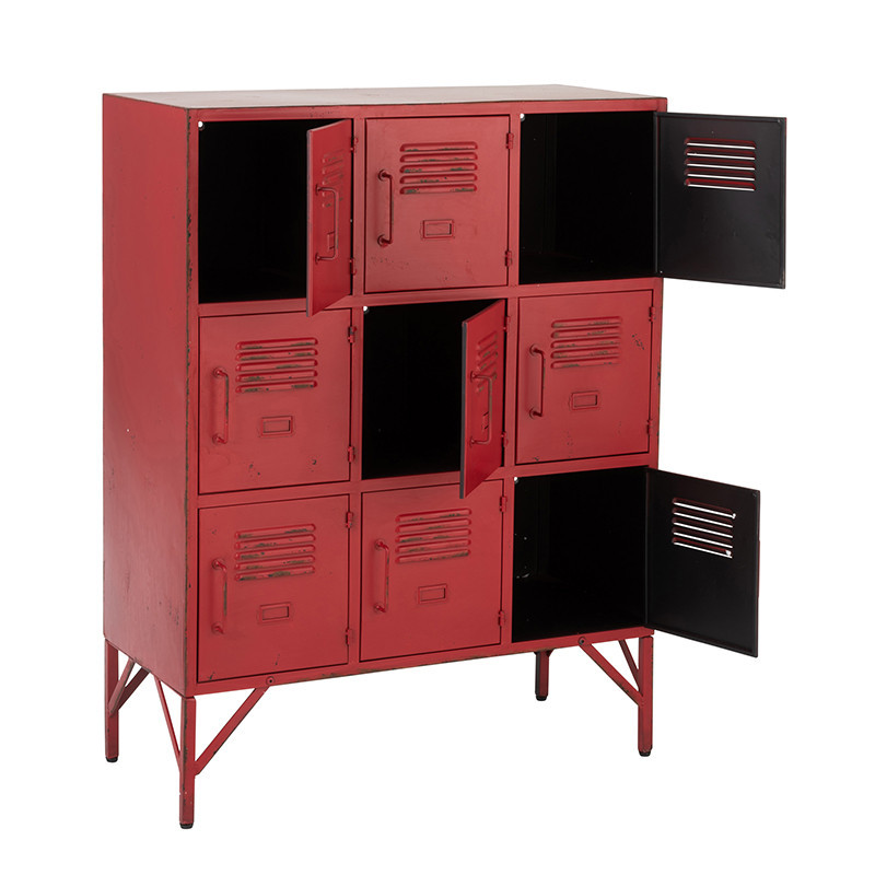 Meuble d'atelier casiers en métal rouge - Ria