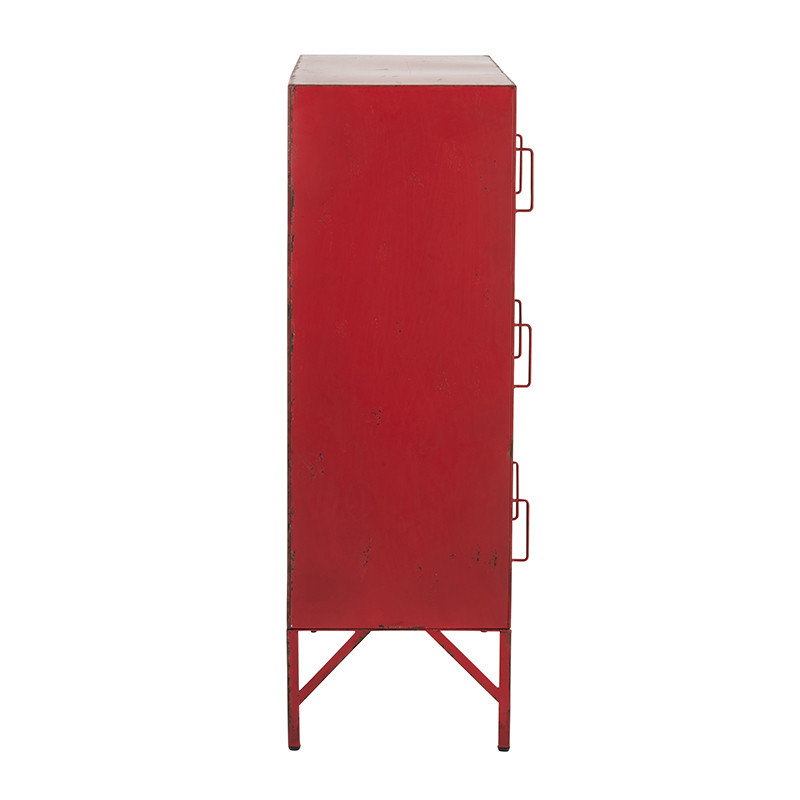 Petit meuble d'atelier en métal rouge 9 casiers - Ria 