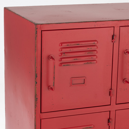 Petit meuble d'atelier en métal rouge 9 casiers - Ria 