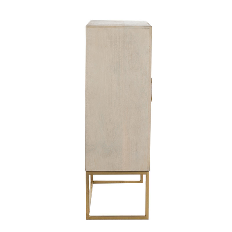 Meuble d'entrée doré et beige 2 portes - Pedraza