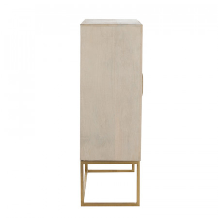 Meuble d'entrée doré et beige 2 portes - Pedraza