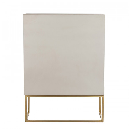Meuble d'entrée doré et beige originale 2 portes - Pedraza