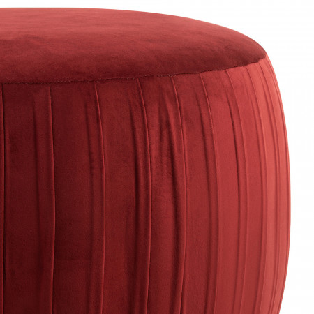 Pouf rond velours bordeaux - Badi