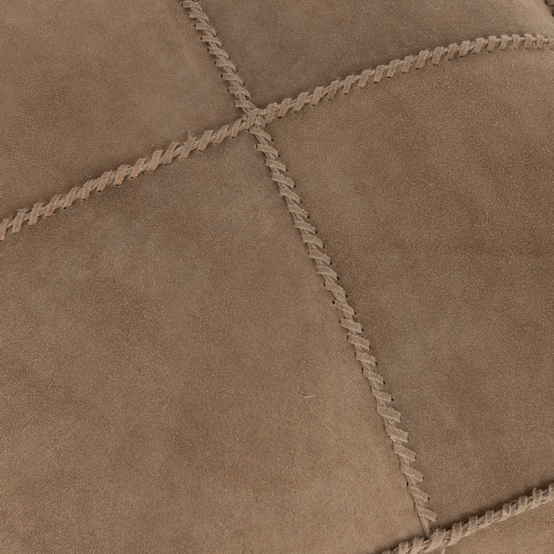 Pouf en cuir beige carré - Jane